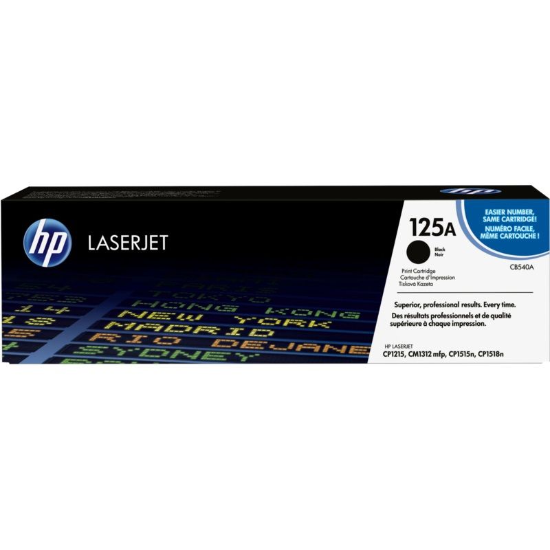 Genuine HP 125A Black LaserJet Toner Cartridge (CB540A)